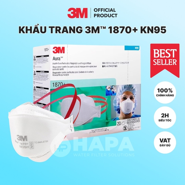Khẩu Trang 3M 1870+ Aura™ Tiêu Chuẩn Y Tế N95 - Hàng Chính Hãng 3M