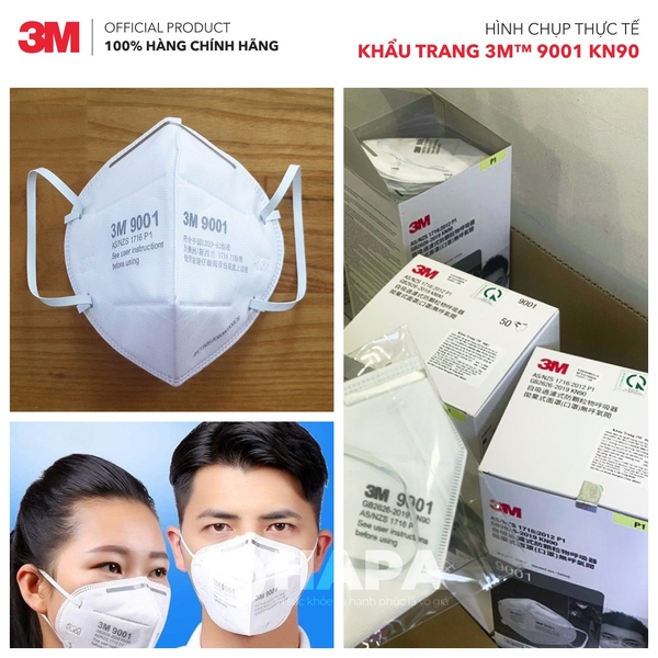 Khẩu Trang 3M 9001 KN90 cho người Châu Á - Chính hãng 3M