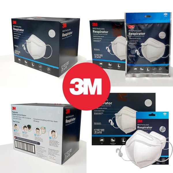 Khẩu Trang 3M KN95 9513 (Hộp 45 cái) - Chính hãng 3M Singapore