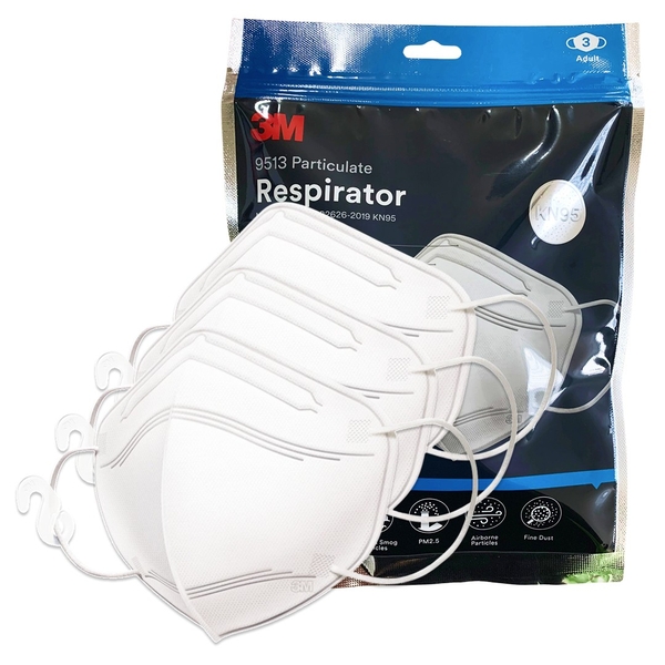 Khẩu Trang 3M KN95 9513 (Hộp 45 cái) - Chính hãng 3M Singapore