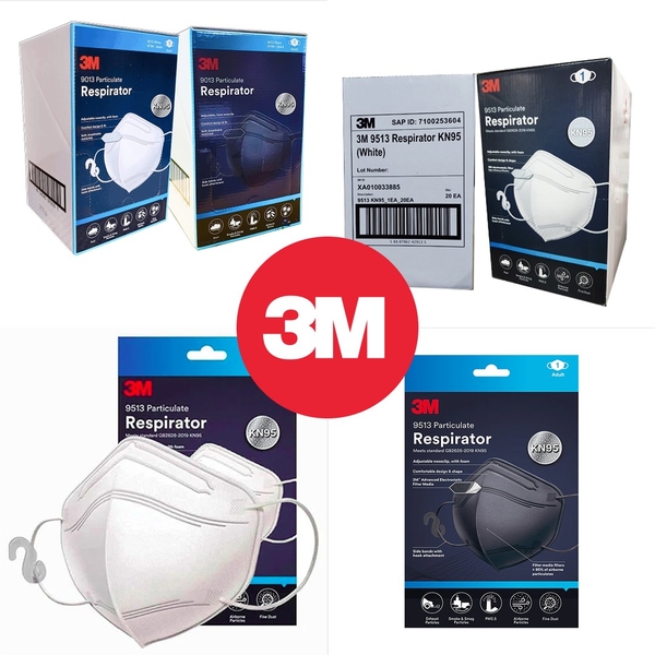 Khẩu Trang 3M KN95 9513 (Hộp 20 cái) - Chính hãng 3M Singapore