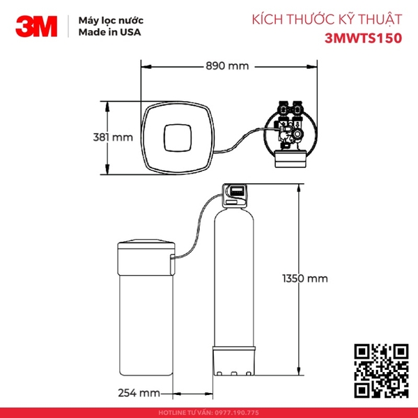 Hệ Thống Làm Mềm Nước 3M WTS150, Nhập khẩu Mỹ - Hàng Chính Hãng 3M