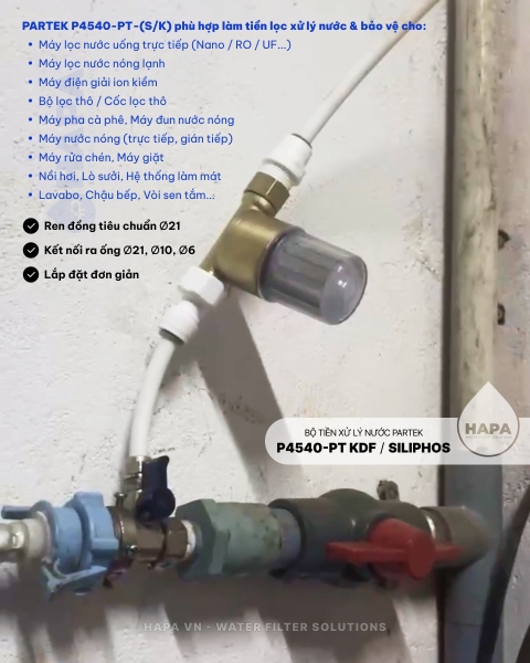 Bộ Tiền Xử Lý Nước PARTEK P4540-PT-(S/K) Loại Bỏ Cặn Canxi/Phèn Sắt cao cấp