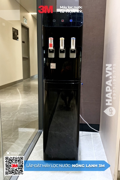 Máy Lọc Nước Nóng Lạnh 3 Vòi (Màu Đen) - Bộ lọc nhập khẩu Mỹ