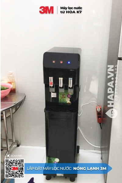 Máy Lọc Nước Nóng Lạnh 3 Vòi (Màu Đen) - Bộ lọc nhập khẩu Mỹ