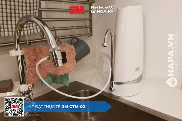 Máy Lọc Nước Uống Để Bàn 3M CTM-02, DIY Tự Lắp Dễ Dàng, Không Khoan Đục