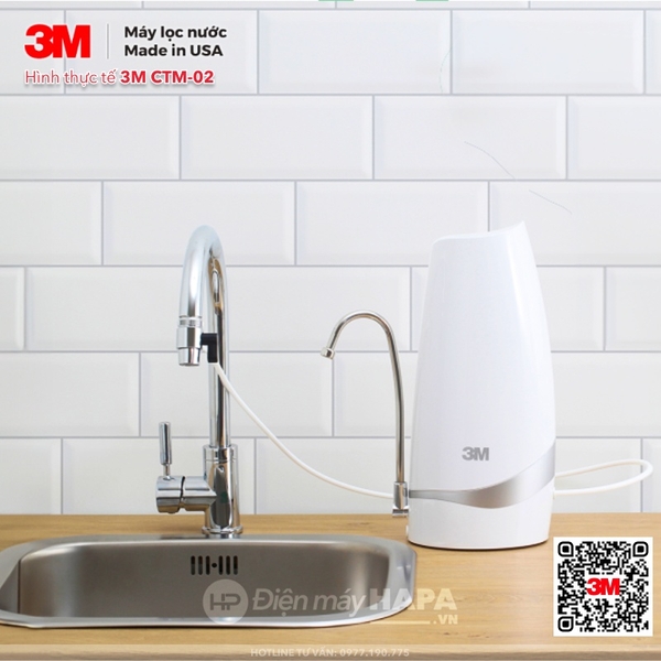 Máy Lọc Nước Uống Để Bàn 3M CTM-02, DIY Tự Lắp Dễ Dàng, Không Khoan Đục