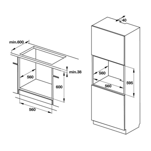 Lò Nướng Âm Tủ Hafele HO-KT60C