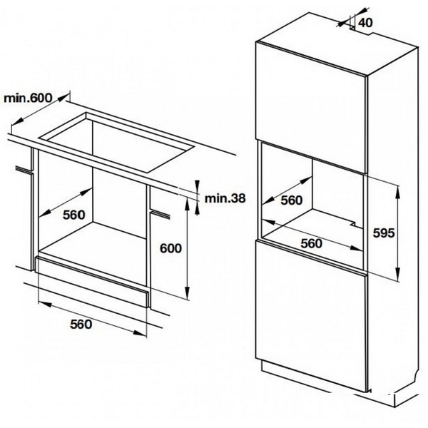 Lò Nướng Âm Tủ Hafele HO-T60D 534.05.561