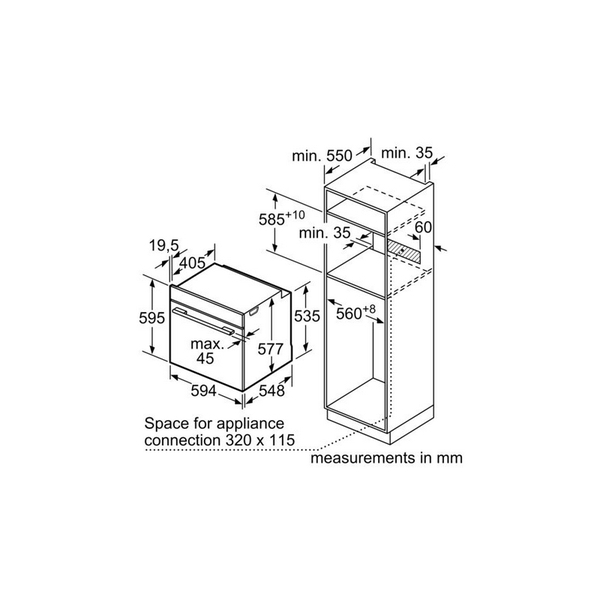 Lò Nướng Bosch HBG634BB1B Âm Tủ 71L Serie 8