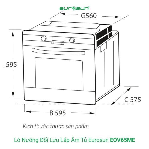 Lò Nướng Đối Lưu EUROSUN EOV65ME 65 Lít Cao Cấp - Nhập Khẩu Malaysia