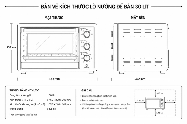 Lò Nướng Để Bàn Electrolux EOT30MXC 30 lít - Chính Hãng