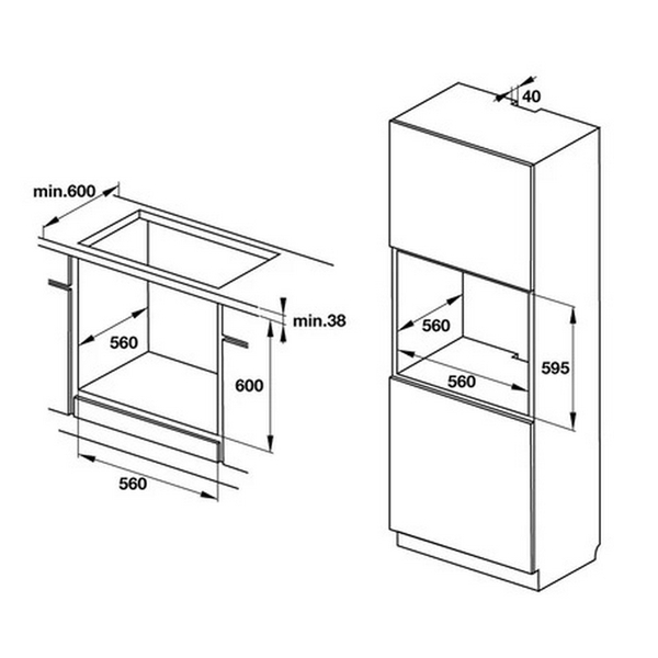 Lò Nướng Âm Tủ Hafele HO-K60B 534.05.581 65 lít