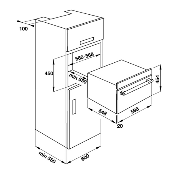 Lò Vi Sóng Có Nướng Âm Tủ Hafele HO-KT45B 535.02.731 44 lít