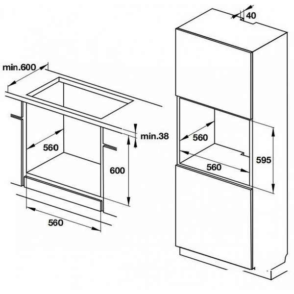 Lò Nướng Âm Tủ Hafele HO-T60D 534.05.56165 lít