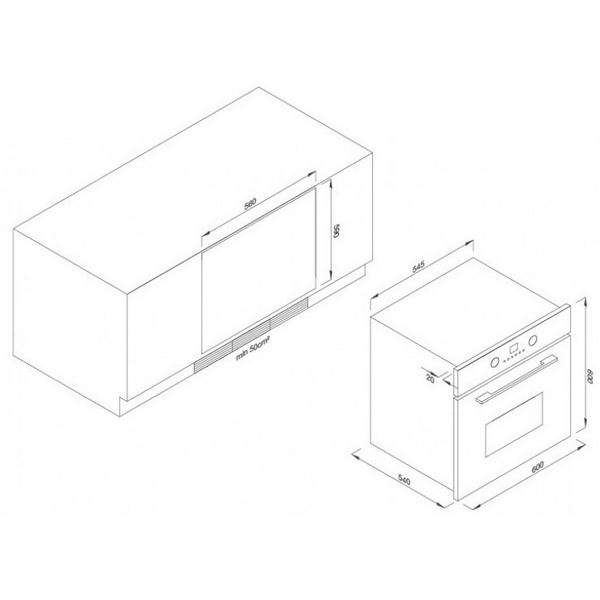 Lò Nướng Malloca EB-56ERCDG-8C11 Âm Tủ 56L