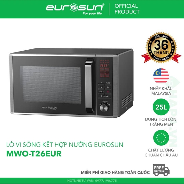 Lò Vi Sóng Có Nướng EUROSUN MWO-T26EUR 25L Để Bàn - Nhập Khẩu Malaysia