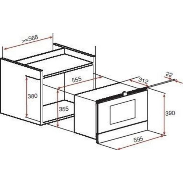 Lò Vi Sóng Âm Tủ Teka MWL 22 EGL 40582301 - 22 Lít