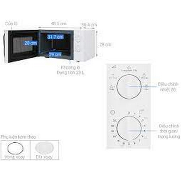 Lò Vi Sóng Để Bàn 23L Electrolux EMM23K18GW