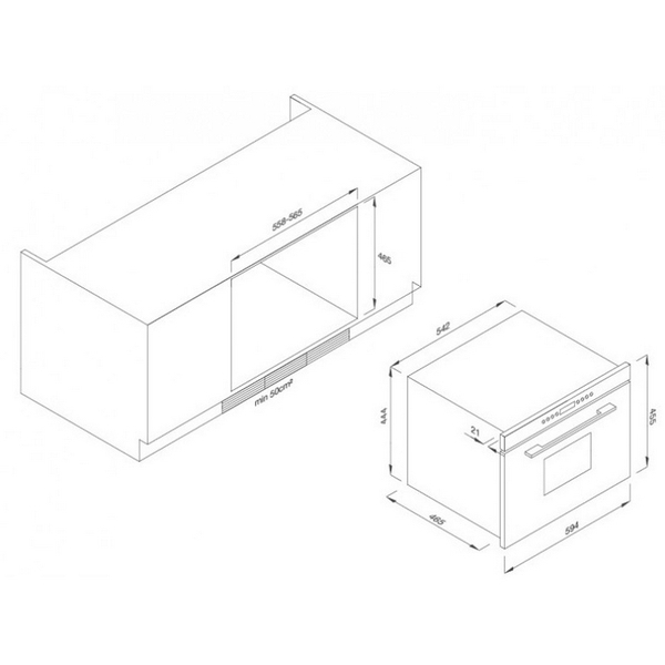 Lò Vi Sóng Malloca MW35-IX03 Âm Tủ 35L Màu Đen 35L