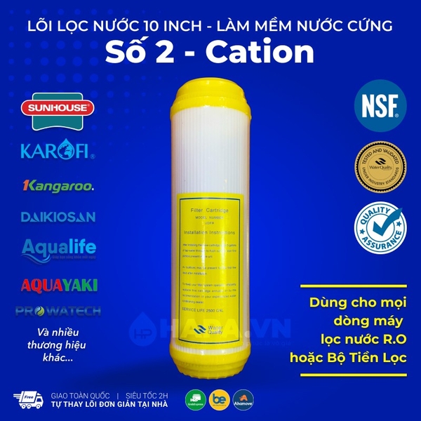 Lõi Lọc RESIN CATION AQUA UDFR-1005 10 inch Làm Mềm Nước