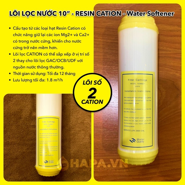 Lõi Lọc Resin Cation AQUA RC-1005 10 inch Làm Mềm Nước