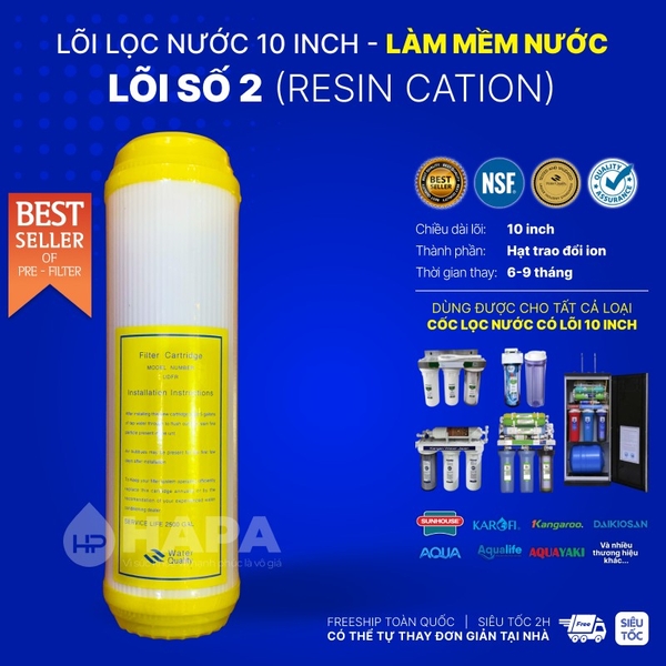 Lõi Lọc Resin Cation AQUA RC-1005 10 inch Làm Mềm Nước