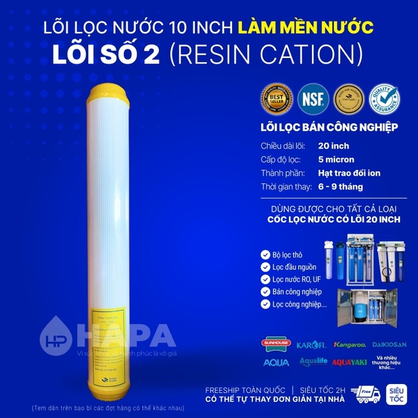 Lõi Lọc Nước 20 inch Bán Công Nghiệp - Bộ 3 Lõi Số 1 2 3 - Cho mọi dòng máy