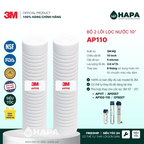 Lõi Lọc Nước 3M Made in USA, Đầy Đủ Models - Nhập Khẩu Mỹ, Hàng Chính Hãng
