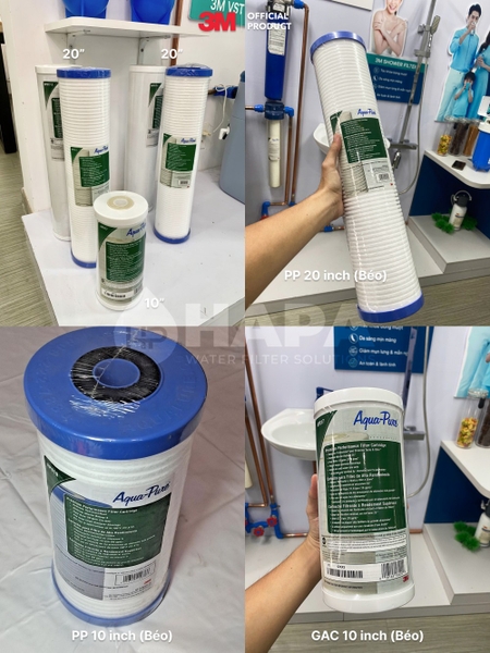 Lõi Lọc Nước 3M AP810, AP817, AP810_2, AP817_2 - Lõi Lọc Tổng Đầu Nguồn 10 inch, 20 inch (Béo) BigBlue Thay Thế 3M™ Aqua-Pure™ và Các hãng tương tự - Hàng Chính Hãng