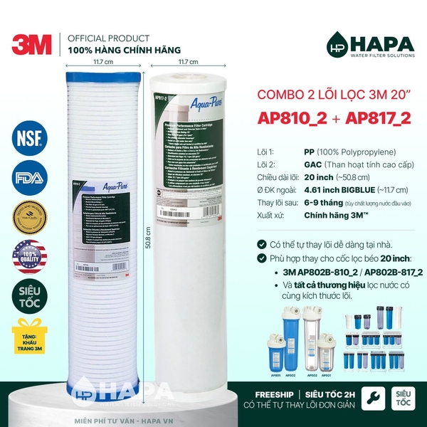 Lõi Lọc Nước 3M™ Aqua-Pure™ Made in USA, Đầy Đủ Models - Nhập Khẩu Mỹ