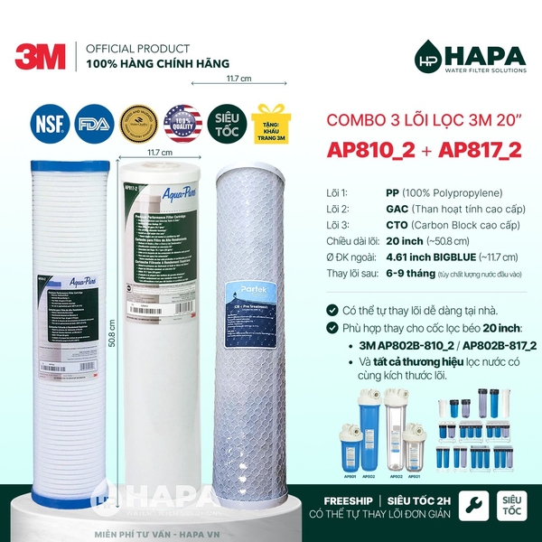 Lõi Lọc Nước 3M™ Aqua-Pure™ Made in USA, Đầy Đủ Models - Nhập Khẩu Mỹ