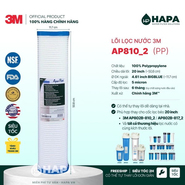 Lõi Lọc Nước 3M™ Aqua-Pure™ Made in USA, Đầy Đủ Models - Nhập Khẩu Mỹ