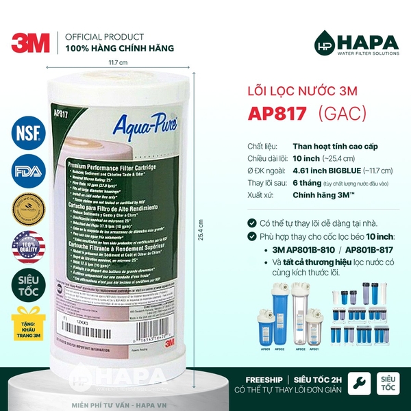 Lõi Lọc Nước 3M™ Aqua-Pure™ Made in USA, Đầy Đủ Models - Nhập Khẩu Mỹ