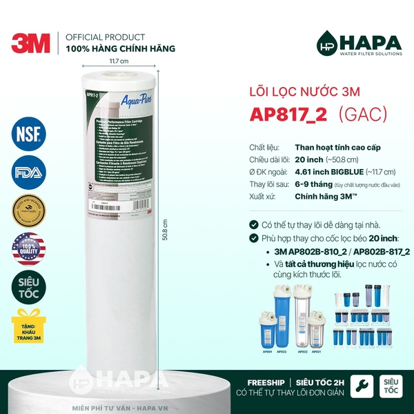 Lõi Lọc Nước 3M™ Aqua-Pure™ Made in USA, Đầy Đủ Models - Nhập Khẩu Mỹ