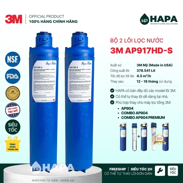 Lõi Lọc Nước 3M AP917HD-S - Lõi Lọc Thay Thế 3M™ Aqua-Pure™ AP904, PREMIUM - Nhập Khẩu Mỹ, Hàng Chính Hãng