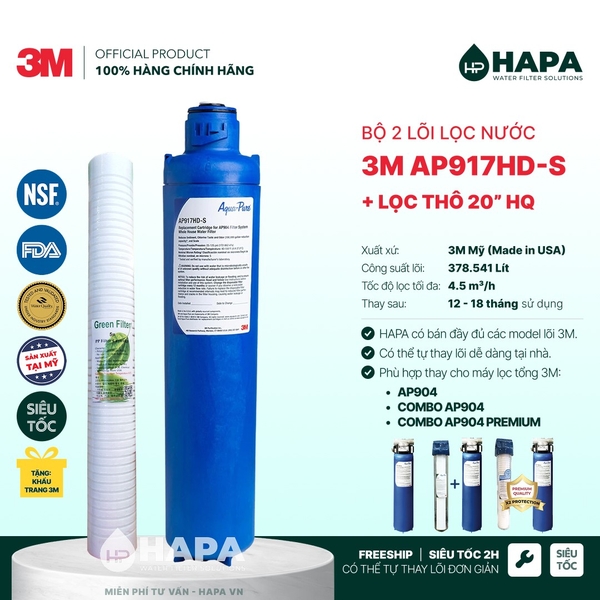 Lõi Lọc Nước 3M Made in USA, Đầy Đủ Models - Nhập Khẩu Mỹ, Hàng Chính Hãng