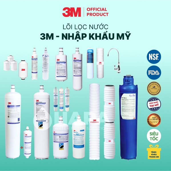Lõi Lọc Nước 3M Made in USA, Đầy Đủ Models - Nhập Khẩu Mỹ
