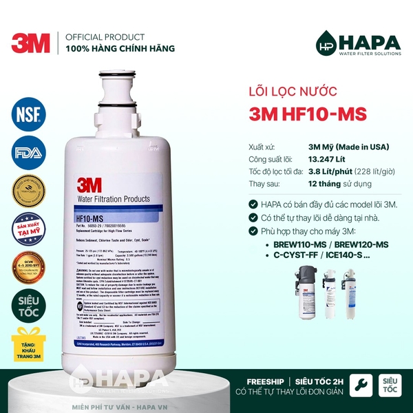Lõi Lọc Nước 3M Made in USA, Đầy Đủ Models - Nhập Khẩu Mỹ, Hàng Chính Hãng