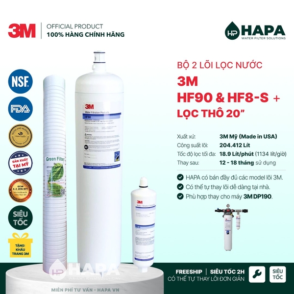 Lõi Lọc Nước 3M Made in USA, Đầy Đủ Models - Nhập Khẩu Mỹ, Hàng Chính Hãng