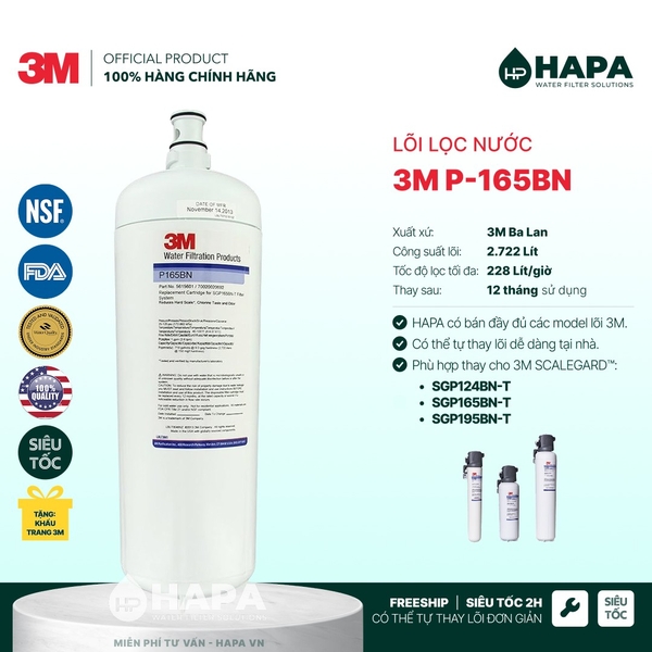 Máy Làm Mềm Nước 3M SGP124BN-T, SGP165BN-T, SGP195BN-T SCALEGARD™ PRO - Hàng Chính Hãng 3M™ Aqua-Pure™