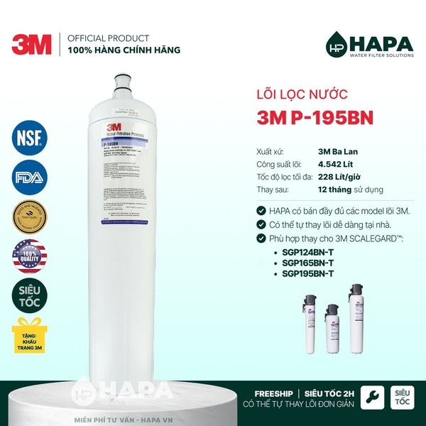 Máy Làm Mềm Nước 3M SGP124BN-T, SGP165BN-T, SGP195BN-T SCALEGARD™ PRO - Hàng Chính Hãng 3M™ Aqua-Pure™
