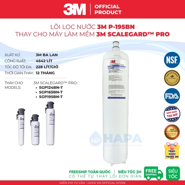 Lõi Lọc 3M P-124BN, P-165BN, P-195BN Thay Cho Máy Làm Mềm Nước 3M™ ScaleGard™ Pro