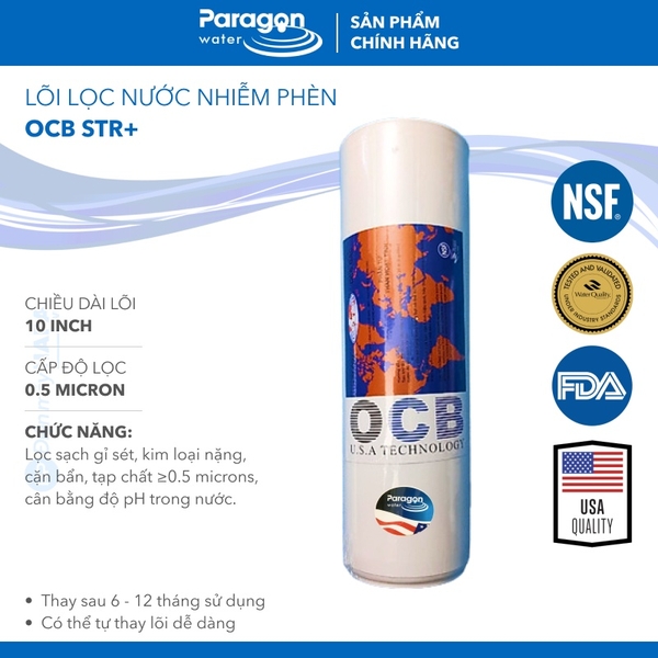 Lõi Lọc Nước PARAGON OCB STR+ 10 inch - Nâng độ pH, Xử lý nước nhiễm phèn