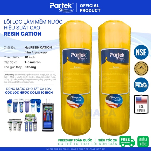 Lõi Lọc CATION 10 inch cao cấp - Lõi Lọc Làm Mềm Nước Partek / Paragon