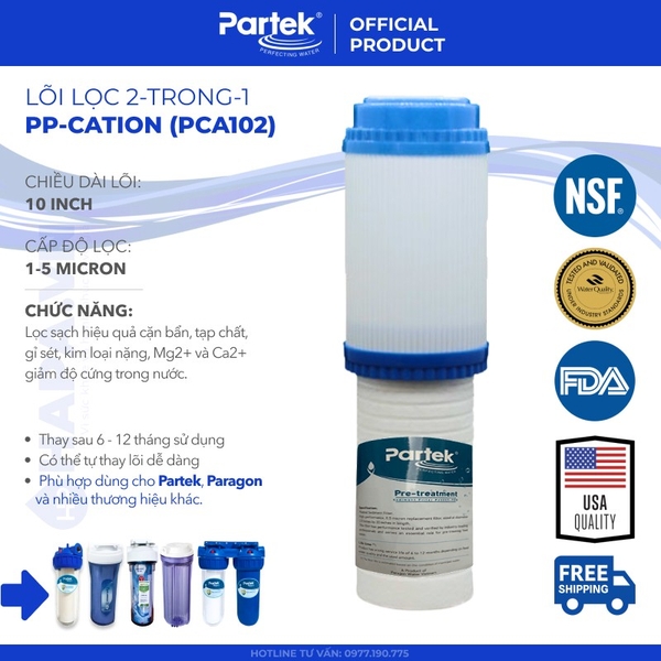 Lõi Lọc Nước PARTEK PP-CATION 10 inch cao cấp