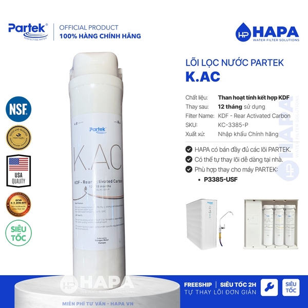 Lõi Lọc Nước PARAGON PARTEK, Full Models Lõi Lọc Thô Cao Cấp - Hàng Chính Hãng