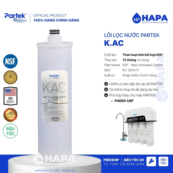 Lõi Lọc Nước PARAGON PARTEK, Full Models Lõi Lọc Thô Cao Cấp - Hàng Chính Hãng