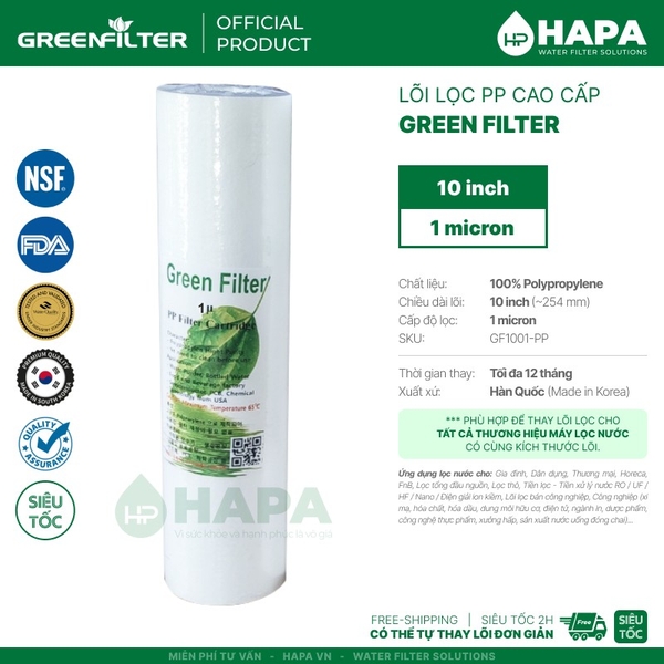 Lõi Lọc Số 1 PP 10 inch Sediment Filters - Dùng Cho Mọi Dòng Máy Lọc Nước