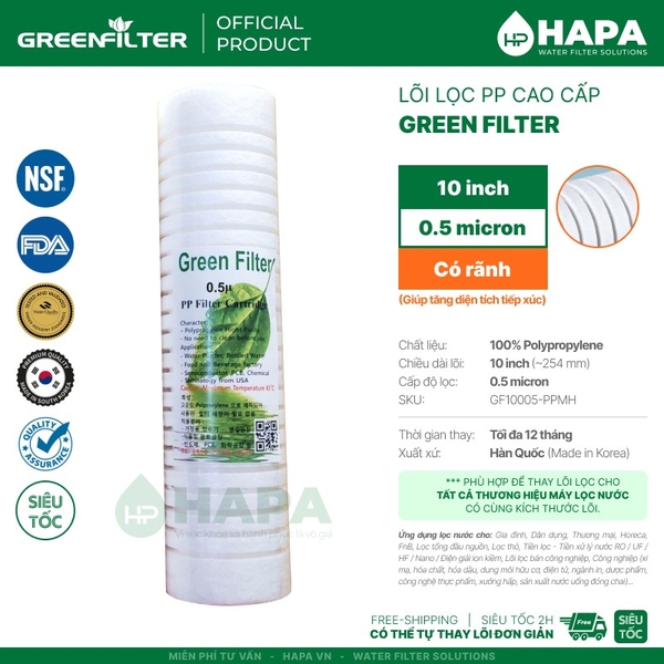 Lõi Lọc Nước Số 1 PP Plus Sediment Filter 10 inch - Cho Mọi Dòng Máy RO